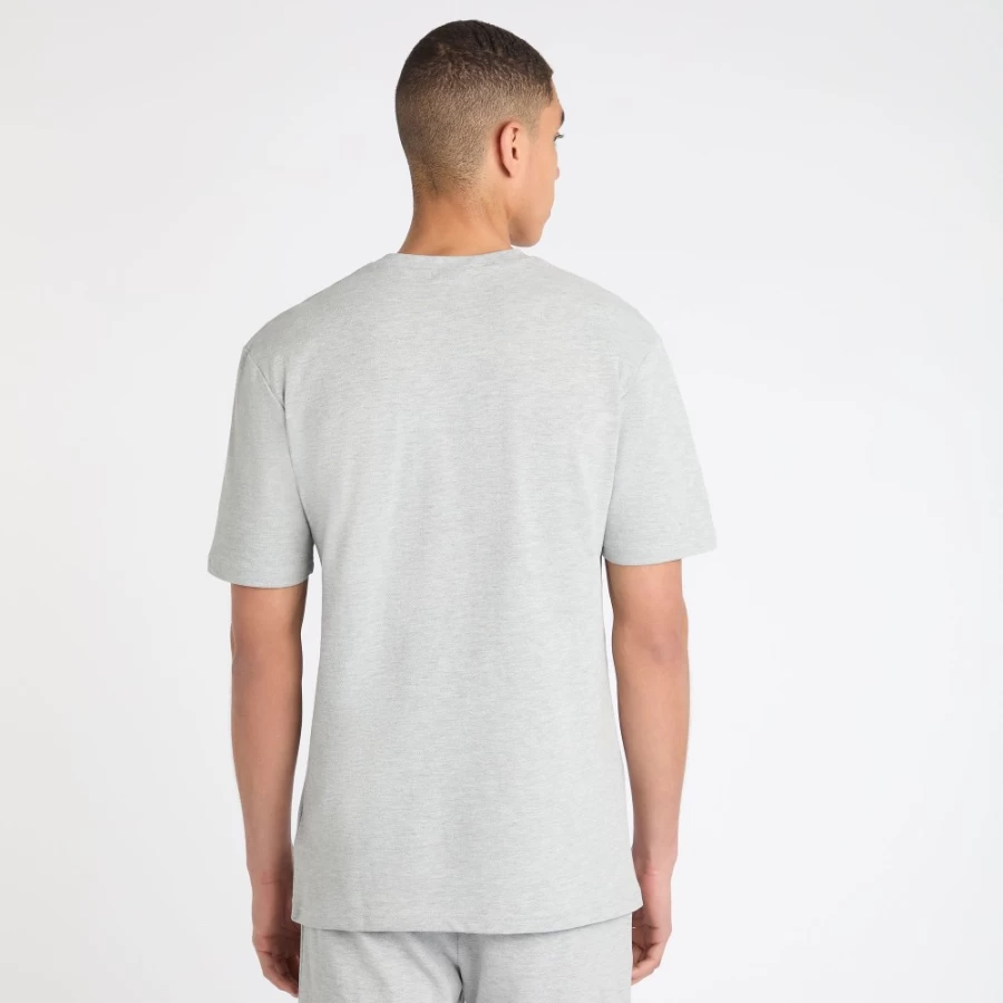 Umbro Men's Sport Style Pique Tee in Grey Marl - Athletic Comfort Fit