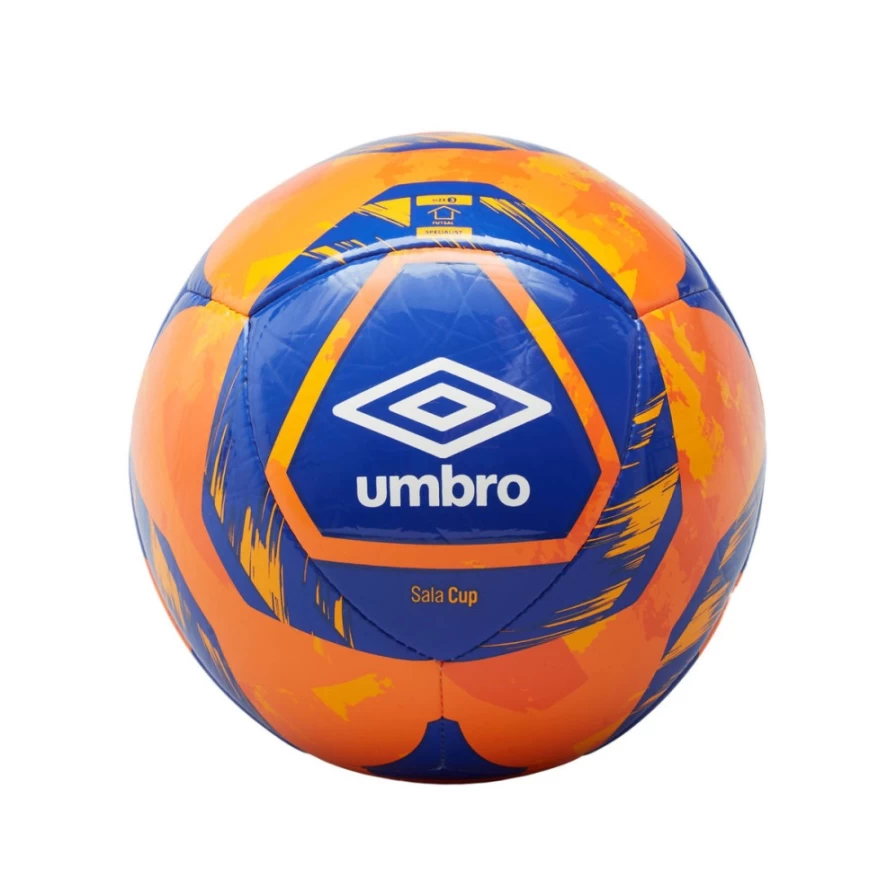 Umbro Men's Sala Cup Ni Soccer Cleats in Carrot/White/Victoria Blue