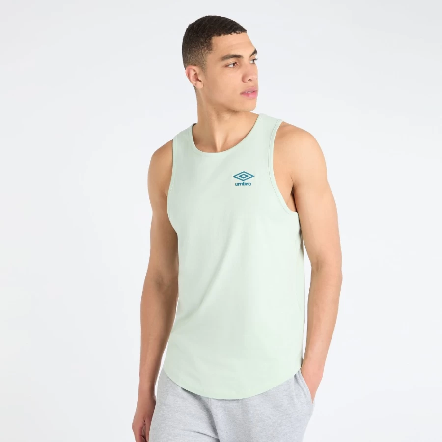 Umbro Men's Core Vest in Subtle Green & Lyons Blue - Lightweight Athletic Top