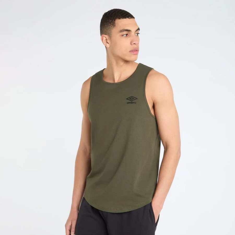 Umbro Men's Core Vest in Forest Night & Black - Lightweight Athletic Top