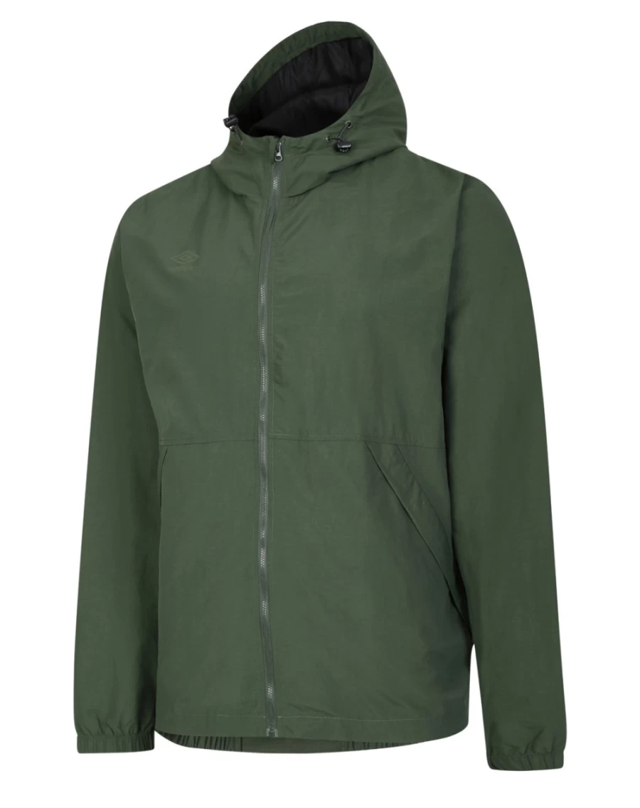 Umbro Men's Anorak Jacket in Kombu Green & Cypress - Lightweight Outdoor Windbreaker