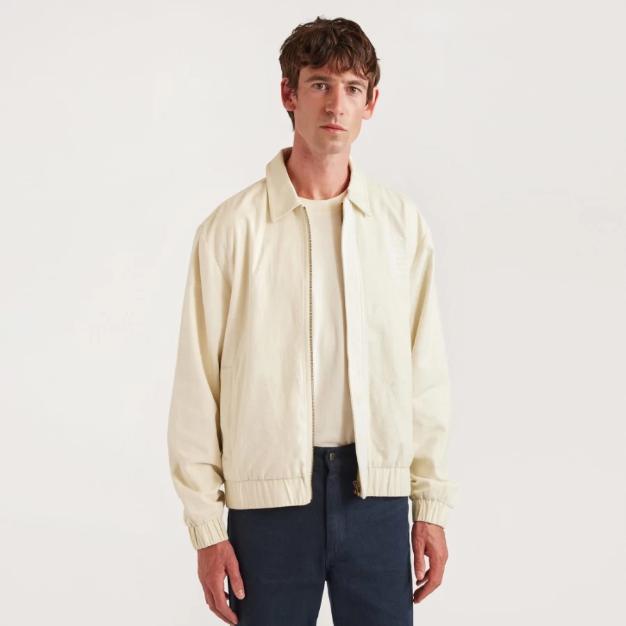 Umbro Men's Cream Tonal Tape Coach Jacket - Percival Style Athletic Wear