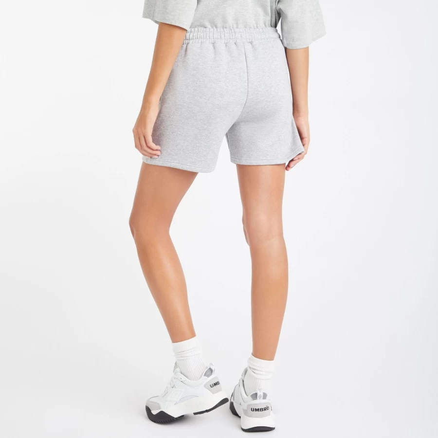 Umbro Women's Core Sweat Shorts - Grey Marl & White Athletic Comfort