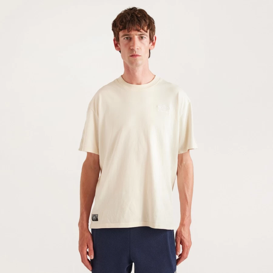 Umbro Men's Percival Off Field Training Tee in Cream - Casual Athletic Top