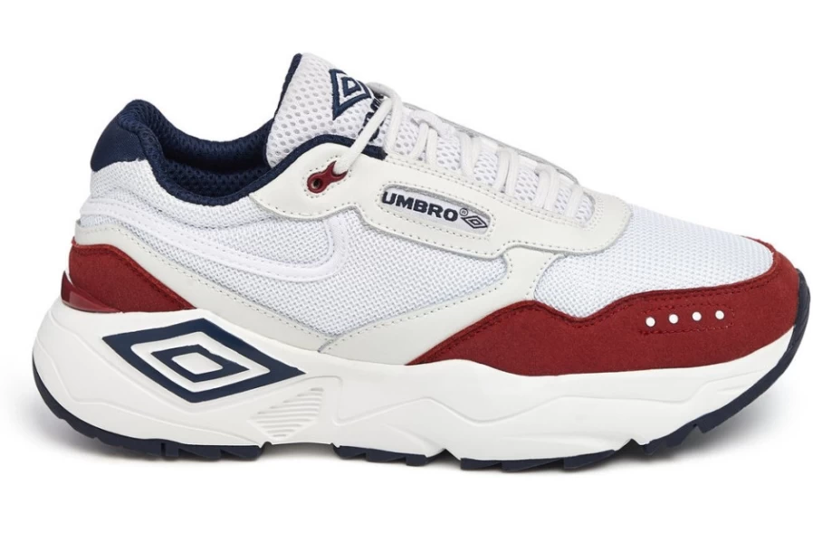 Umbro Men's Phoenix Sneakers in White, Dark Navy, Merlot - Lightweight Running Shoes