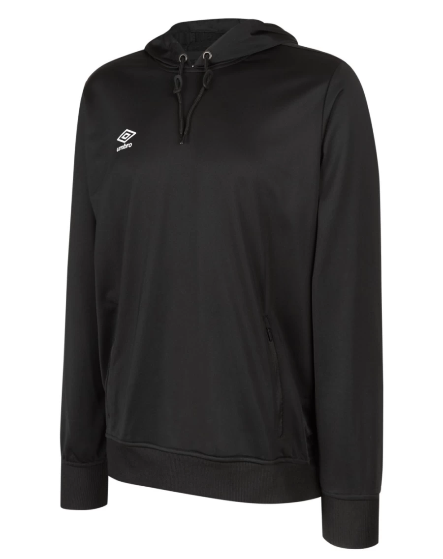 Umbro Kids Black Poly Hood Junior - Club Essential Pullover