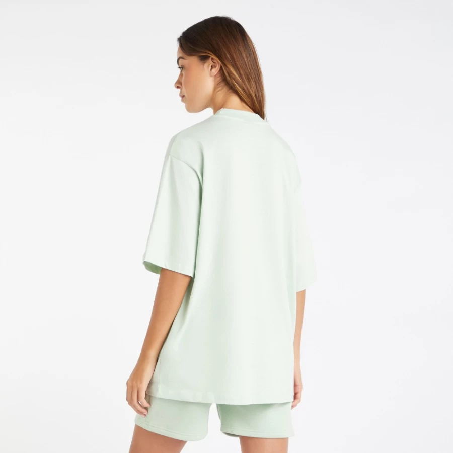 Umbro Women's Core Oversized Tee in Subtle Green & White