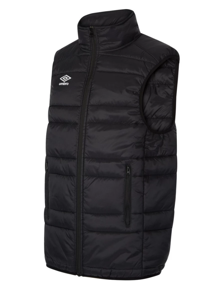 Umbro Kids Club Essential Gilet - Black & White Youth Vest for Junior Sports