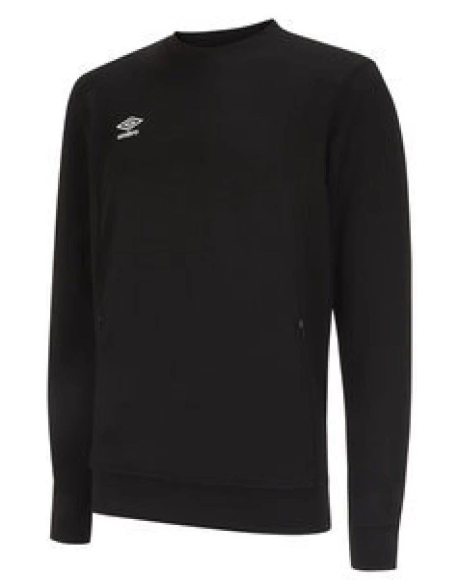 Umbro Kids Pro Fleece Sweatshirt - Black & White Junior Athletic Pullover