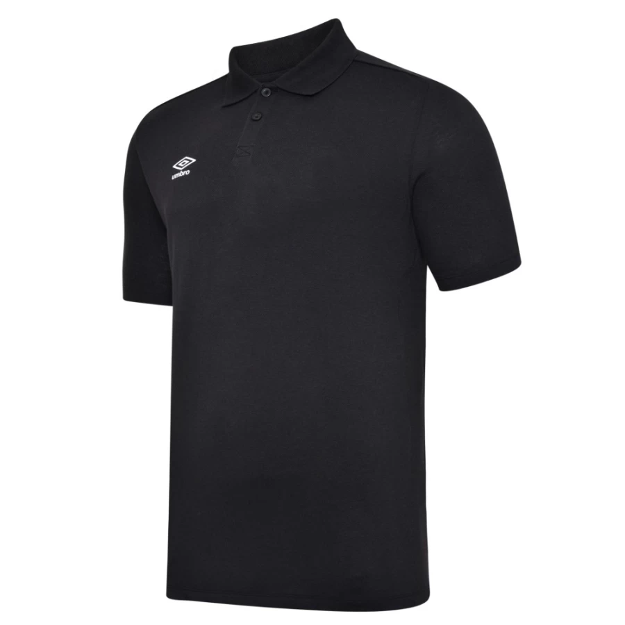 Umbro Kids' Essential Polo Shirt - Black & White Striped Junior Top
