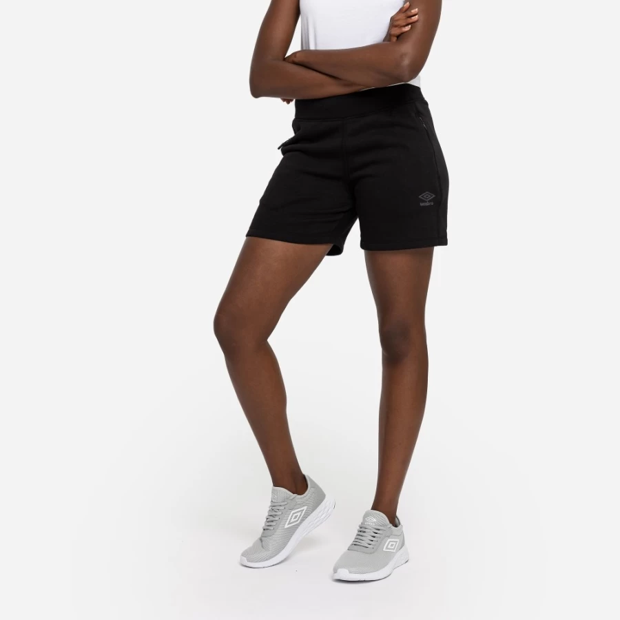 Umbro Women's Pro Fleece Elite Black Shorts - Comfortable Athletic Fleece Shorts for Women